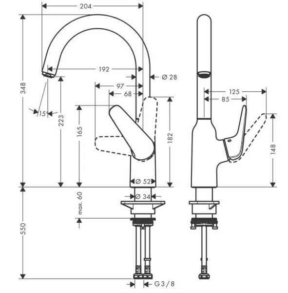 Смеситель Hansgrohe Focus M42 71802000 для кухни