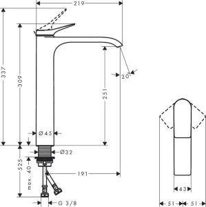Смеситель Hansgrohe Vivenis 75042700 для раковины