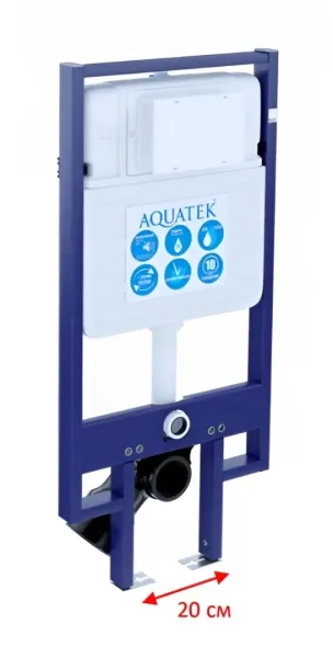 Комплект SET AQUATEK МИЯ-MB-049 4в1 унитаз с инсталляцией кнопкой и сиденьем микролифт