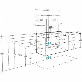 Тумба под раковину Aquaton Оливия 1A2544K0OLUG0 90 см грей/дуб ойстер