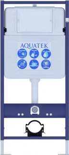 Комплект SET AQUATEK МИЯ-020 4в1 унитаз с инсталляцией кнопкой и сиденьем