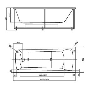 Акриловая ванна Aquatek Либра New LIB150N-0000030 150х70 см