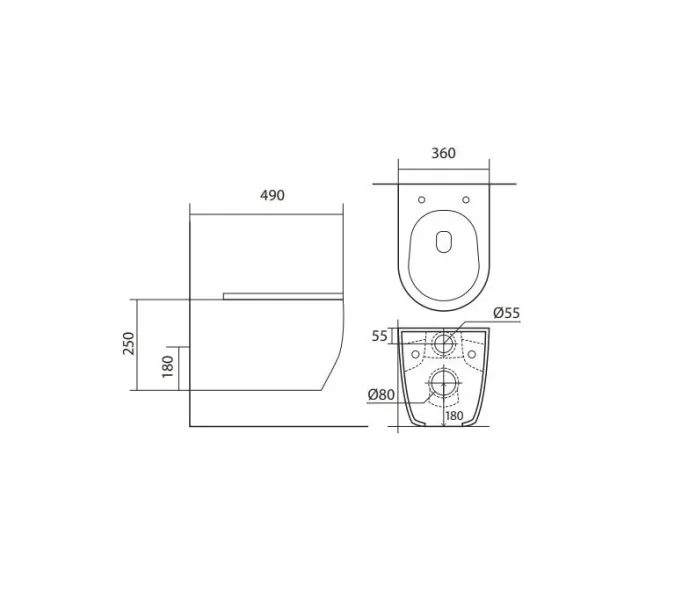 Комплект Set AQUATEK ЕВРОПА T-033 4в1 унитаз с инсталляцией кнопкой и сиденьем