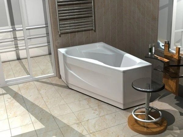 Акриловая ванна Aquatek Медея MED180-0000037 170х95 см левая с фронтальным экраном вклеенный цельносварной металлический каркас