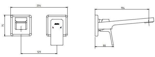 Смеситель для раковины E.C.A. Tiera 102167605EX-KK хром