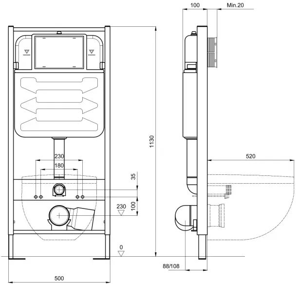 Комплект Set AQUATEK ЕВРОПА T-033 4в1 унитаз с инсталляцией кнопкой и сиденьем