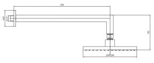 Верхний душ с кронштейном E.C.A. Tiera 102145031C1EX чёрный