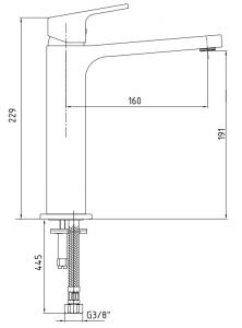 Смеситель для раковины E.C.A. Tiera 102188003C1EX чёрный