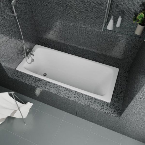 Ванна чугунная Delice Biove DLR220509RB 170х70 с черными матовыми ручками