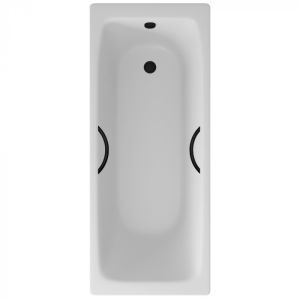 Ванна чугунная Delice Biove DLR220509RB 170х70 с черными матовыми ручками