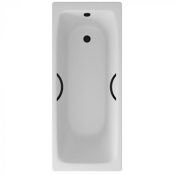 Ванна чугунная Delice Biove DLR220509RB 170х70 с черными матовыми ручками