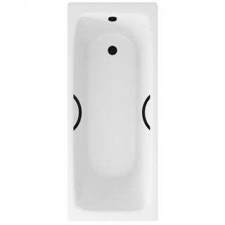 Ванна чугунная Delice Biove DLR220509RB 170х70 с черными матовыми ручками Ванна чугунная Delice Biove DLR220509RB 170х70 с черными матовыми ручками