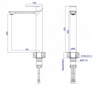 Смеситель для раковины ESKO Beijing BJ25 хром