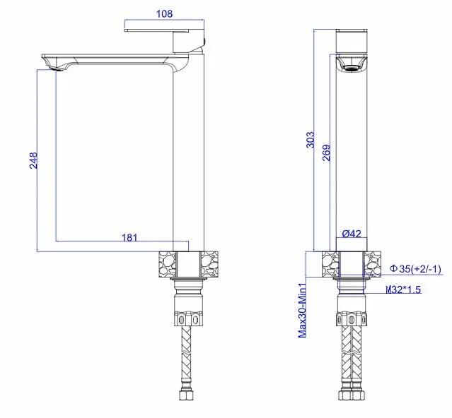 Смеситель для раковины ESKO Beijing BJ25 хром