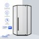 Душевой уголок Ceruttispa C3AF R 90x90 см профиль чёрный стекло матовое