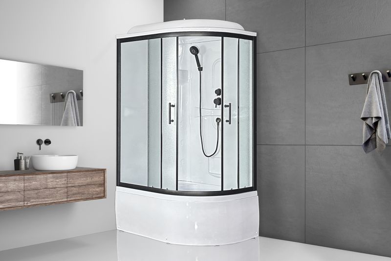 Душевая кабина Royal Bath RB8120BK1-M-L-BL Practic 120x80см чёрный профиль/матовое стекло