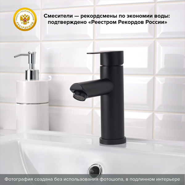 Смеситель для раковины РМС SUS124BL-001F чёрный