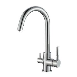 Смеситель для кухни Aquanika Comfort AQC06CR с поворотным изливом и подключением к фильтру хром
