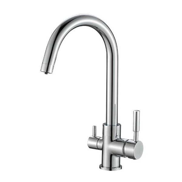 Смеситель для кухни Aquanika Comfort AQC06CR с поворотным изливом и подключением к фильтру хром