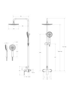 Душевая стойка Cezares Вектор (Stylus) STYLUS-CD-BORO брашированное золото