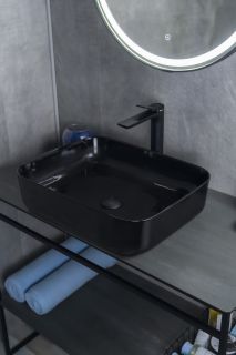 Раковина Gid BL1304 53351 накладная черная глянцевая 50x39x13 Раковина Gid BL1304 53351 накладная черная глянцевая 50x39x13
