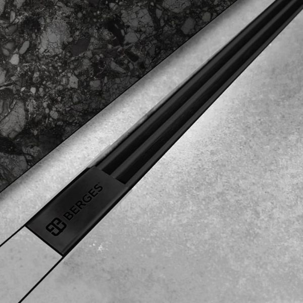 Душевой лоток Berges Super Slim Black 095052 60см чёрный матовый