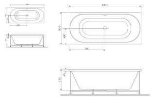 Акриловая ванна Am.pm Bliss L W53A-180-080W-ARB 180x80 см Акриловая ванна Am.pm Bliss L W53A-180-080W-ARB 180x80 см