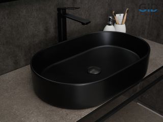 Раковина Gid Bm1479 53354 накладная черная матовая 61x38.5x12 Раковина Gid Bm1479 53354 накладная черная матовая 61x38.5x12
