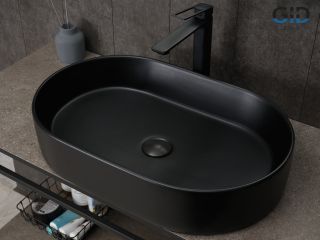 Раковина Gid Bm1479 53354 накладная черная матовая 61x38.5x12 Раковина Gid Bm1479 53354 накладная черная матовая 61x38.5x12