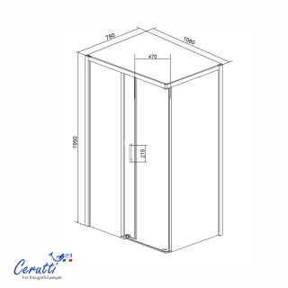 Душевой уголок Ceruttispa VITO110 110x80 см профиль хром стекло прозрачное