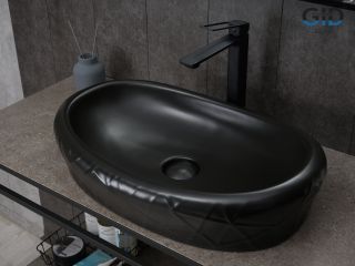 Раковина Gid Bm777 53357 накладная черная матовая 60x39x13.5 Раковина Gid Bm777 53357 накладная черная матовая 60x39x13.5