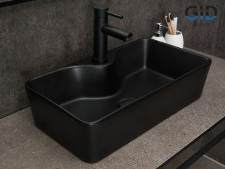 Раковина Gid Bm9092 53353 накладная черная матовая 55x31x14 Раковина Gid Bm9092 53353 накладная черная матовая 55x31x14