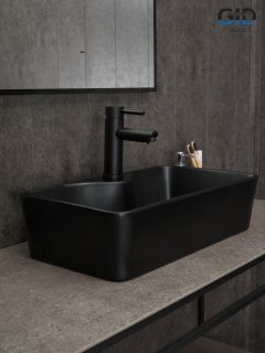 Раковина Gid Bm9092 53353 накладная черная матовая 55x31x14 Раковина Gid Bm9092 53353 накладная черная матовая 55x31x14