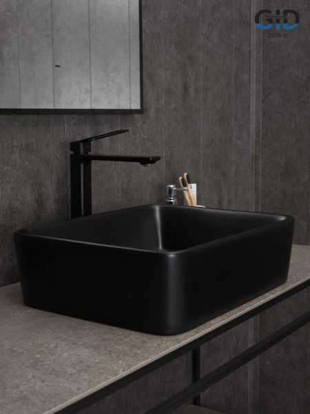 Раковина Gid Bm9103 53374 накладная черная матовая 48x37x13