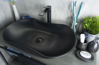 Раковина Gid Bm9175 53333 накладная черная матовая 66.5x41x12 Раковина Gid Bm9175 53333 накладная черная матовая 66.5x41x12