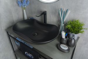 Раковина Gid Bm9175 53333 накладная черная матовая 66.5x41x12