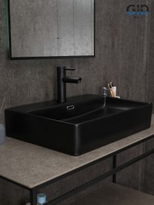Раковина Gid Bm9256 53375 накладная черная матовая 60x42x14