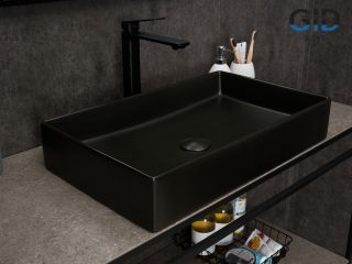Раковина Gid Bm9496 53363 накладная черная матовая 60.5x37x11 Раковина Gid Bm9496 53363 накладная черная матовая 60.5x37x11