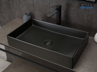 Раковина Gid Bm9496 53363 накладная черная матовая 60.5x37x11 Раковина Gid Bm9496 53363 накладная черная матовая 60.5x37x11