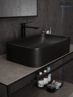 Раковина Gid Bm9599 53366 накладная черная матовая 61x38x15 Раковина Gid Bm9599 53366 накладная черная матовая 61x38x15