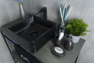 Раковина Gid Bm965 53339 накладная черная матовая 38.5x38.5x13.5 Раковина Gid Bm965 53339 накладная черная матовая 38.5x38.5x13.5