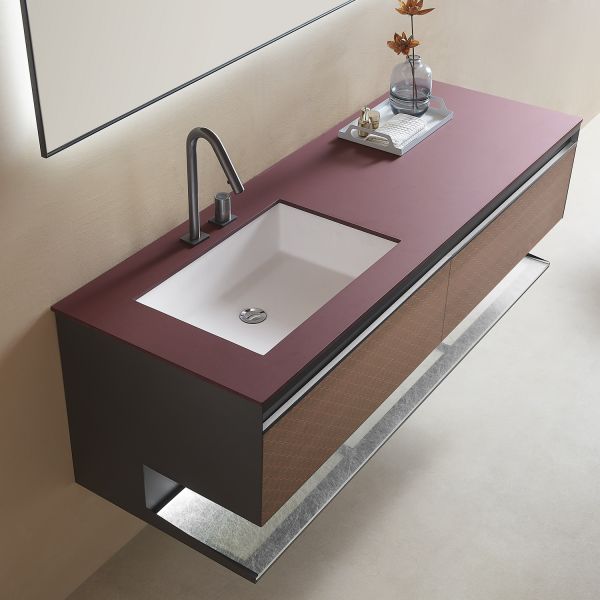 Комплект мебели для ванной Black&White Gravity V-2440 Unihopper drawers Ar.stone 2-hole mirror LED Anti-fog