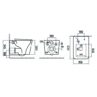 Унитаз подвесной Azario Nova AZ-2216-SP безободковый белый