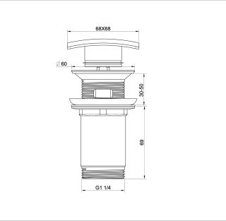 Донный клапан для раковины Wonzon & Woghand WW-88SS08-MB с переливом чёрный матовый Донный клапан для раковины Wonzon & Woghand WW-88SS08-MB с переливом чёрный матовый