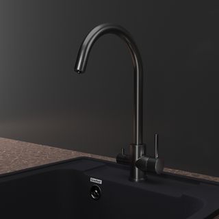 Смеситель для кухни GranFest Z-5420 графит с подключением фильтра