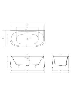 Ванна акриловая Cezares Люкс (Lux) CZR-LUX-WALL-170-80-58 170x80 см