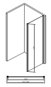 Душевая перегородка ABBER Schwarzer Diamant 100см чёрный AG100BS