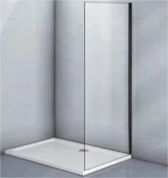 Боковая панель Veconi KP-07B, 800x1950, черный, прозрачное стекло Боковая панель Veconi KP-07B, 800x1950, черный, прозрачное стекло