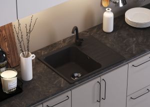 Мойка кухонная Polygran Quartz Bond-600 688285 туман