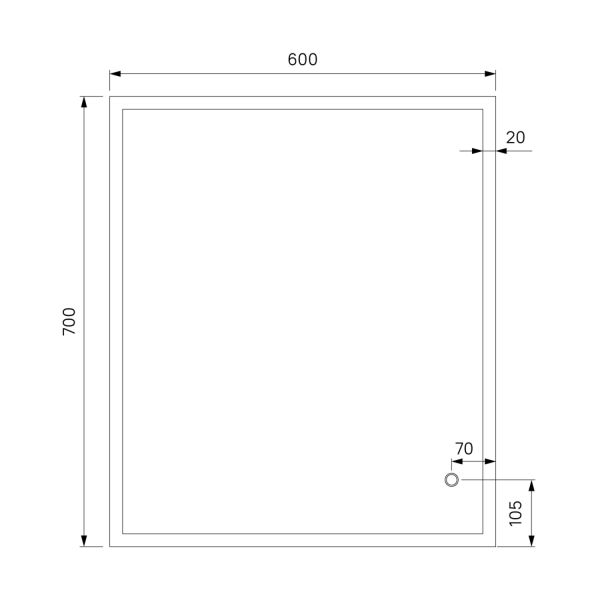 Зеркало IDDIS Brick с LED-подсветкой 60см BRI6000i98